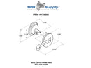 Chrome Plated, Handicap Concealed Latch Assembly With Center Screw - ADA Compliant -116350