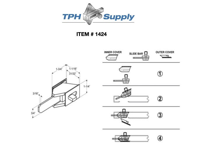 Restroom Compartment, Chrome Plated, Concealed Square Mount Slide Latch With Indicator -  1424