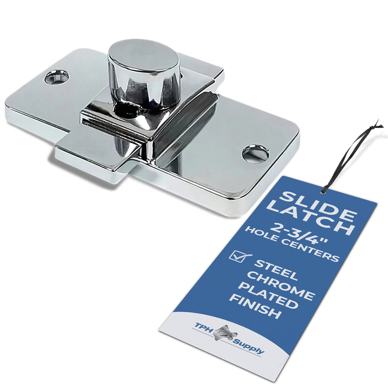 Accurate Chrome Finish, Surface Mount Slide Latch - 40-8512899